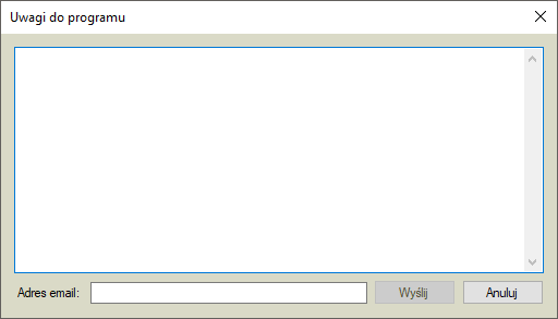 Przesyłanie uwag do programu
