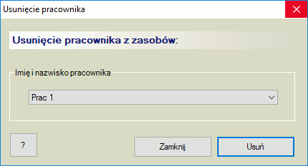 Usunięcie pracownika z zasobów